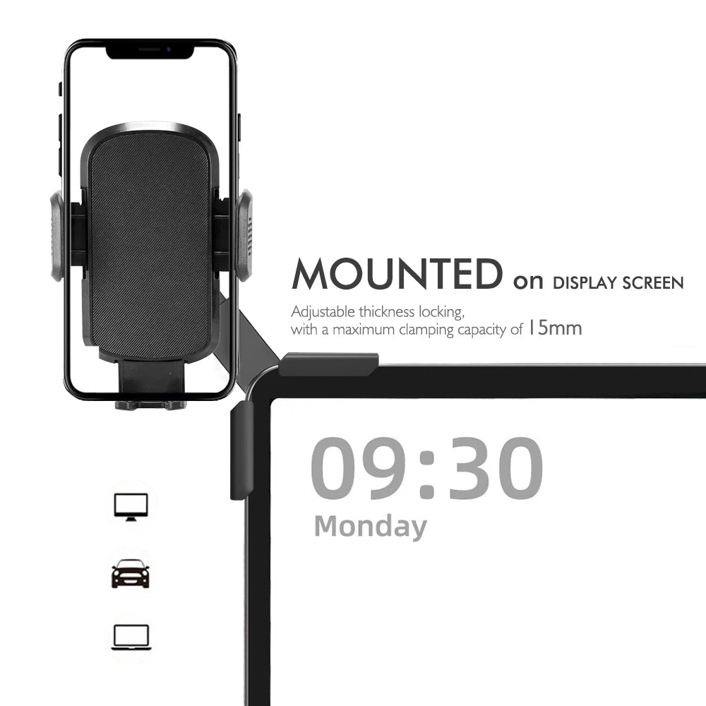 Support de téléphone portable pour écran d'affichage monté sur voiture, Rotation libre à 360 degrés, support pliable utilisé pour voiture et véhicule électrique