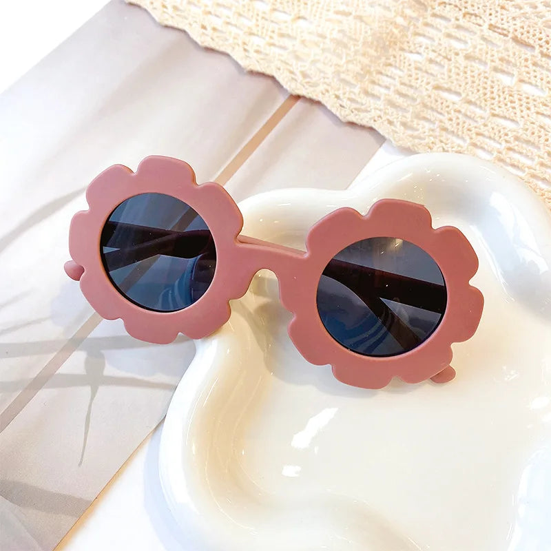 Lunettes de soleil mignonnes à fleurs pour enfants, cadre pour documents bonbons, protection UV extérieure pour garçons et filles