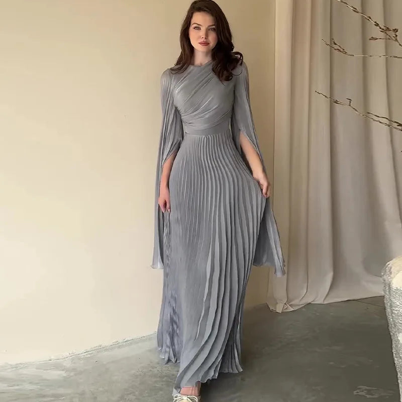 Women's Muslim Jalabiya-Abaya, Pleated Evening Dress, Educational Long Dress, Ramadan Abayas, Arabic Caftan, Morocco, Dubai, Islam