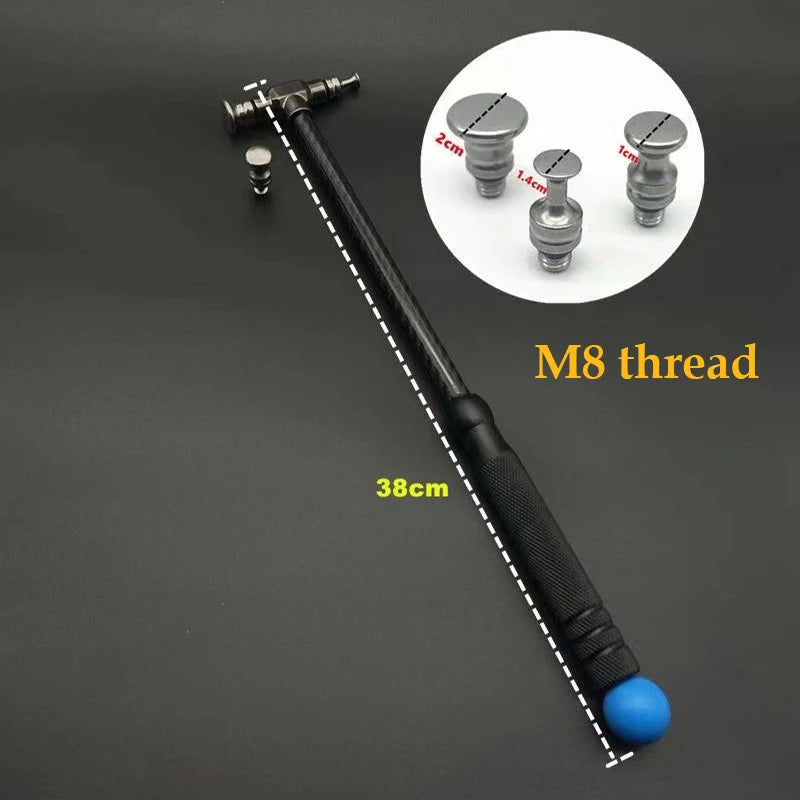 Car dent removal hammer, body repair, impact leveling hammer, replaceable traceless repair tool, carbon fiber and stainless steel
