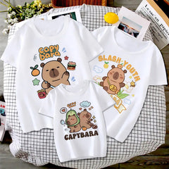 Enfants T-shirt basique femmes hommes Capybara t-shirts 3-10 ans enfants à manches courtes vêtements garçons filles col rond hauts cadeaux d'anniversaire