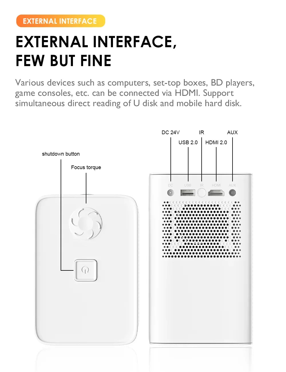 S30MAX Android Wifi 4k projecteur Portable intelligent avec WiFi et Bluetooth poche extérieure 4K 9500L Android 7.0 projecteur