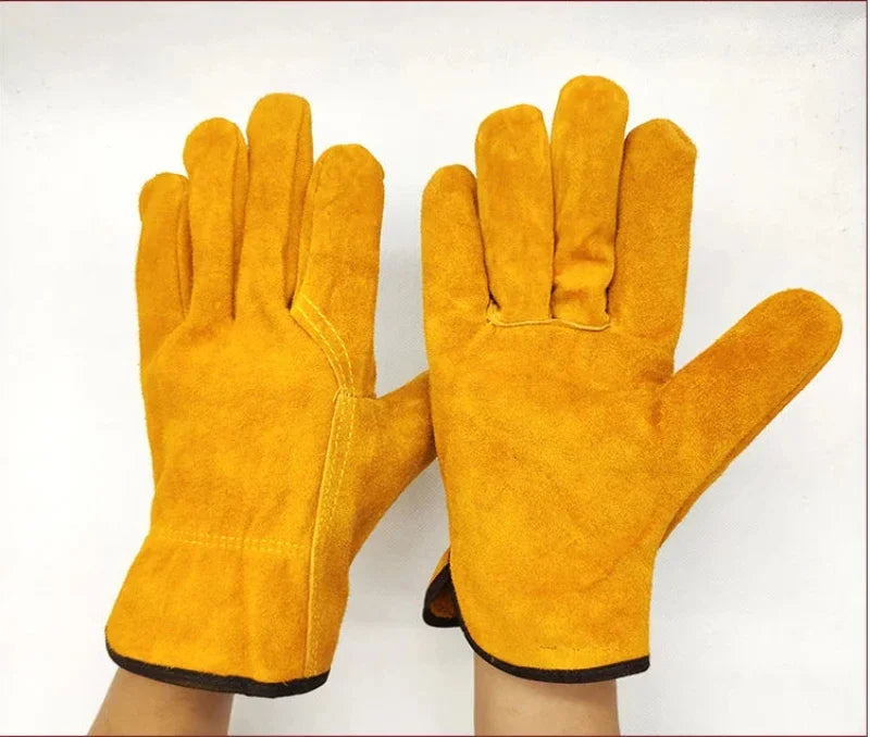 Gants de travail en cuir de vache souple pour hommes, pour conducteur, chasse, conduite, ferme, jardin, soudage, Protection de sécurité, gant de mécanicien