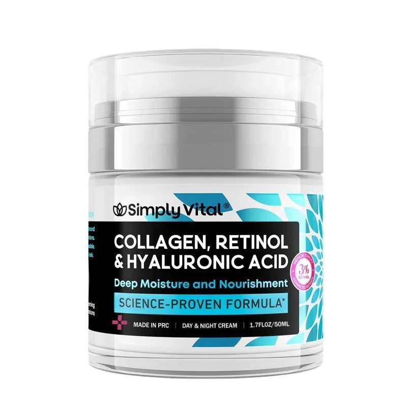 Crème hydratante déformable au rétinol pour le visage, soin de la peau au collagène, acide hyaluronique, nourrissant en profondeur, jour et nuit, 50ml
