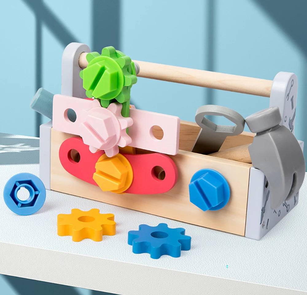 Jouets en bois, ensemble de jeu de Simulation, boîte à outils pour enfants, démontage d'écrou, assemblage de vis, jeux de réparation de Simulation, jouets sensoriels éducatifs