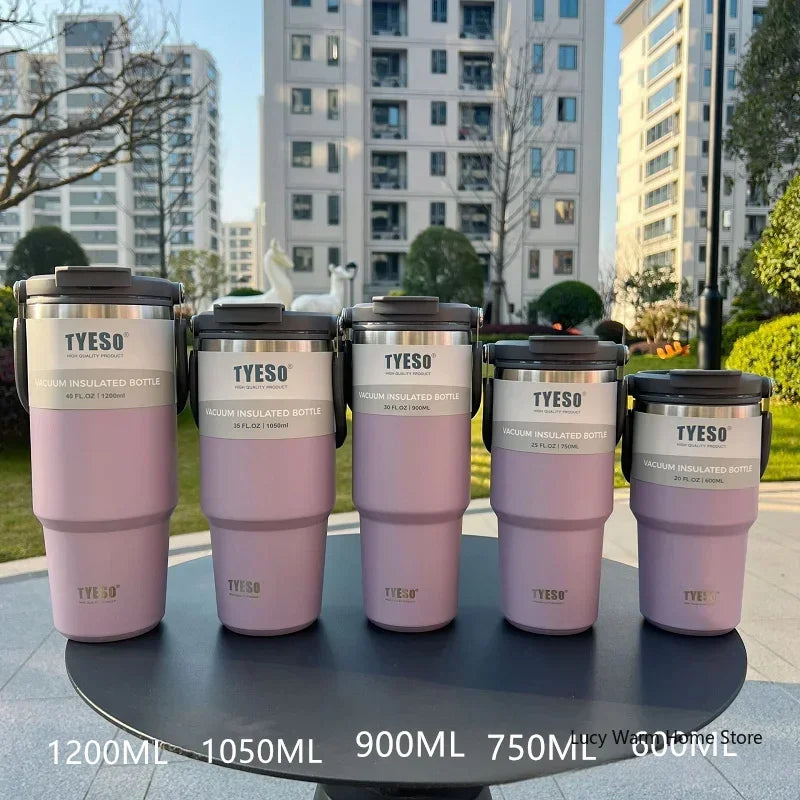 Tyeso Stainless Steel Thermos Coffee Mug, Double-Layer Insulated Travel Mug for Hot and Cold Drinks, Vacuum Flask, Car Water Bottle