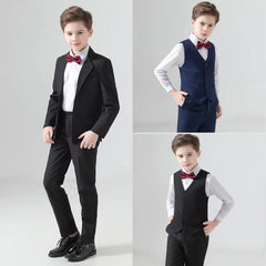Children's Wedding Show Suit, Formal Suit, Blazer, Jacket, Pants, Bow Tie, 3 Pieces