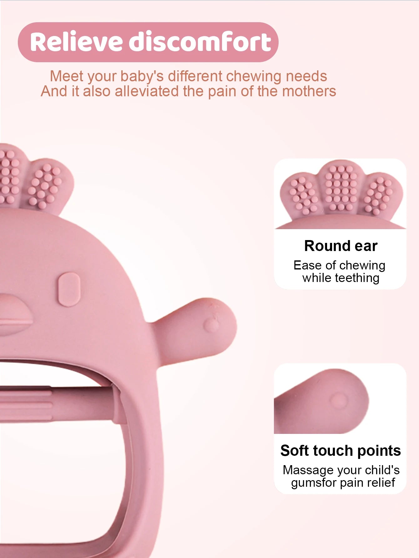 Gants de dentition en Silicone pour bébé, sans BPA, pour enfants, soins dentaires pour nouveau-né, gencives, Anti-alimentation, main  Accessoires pour bébé avec bâton molaire