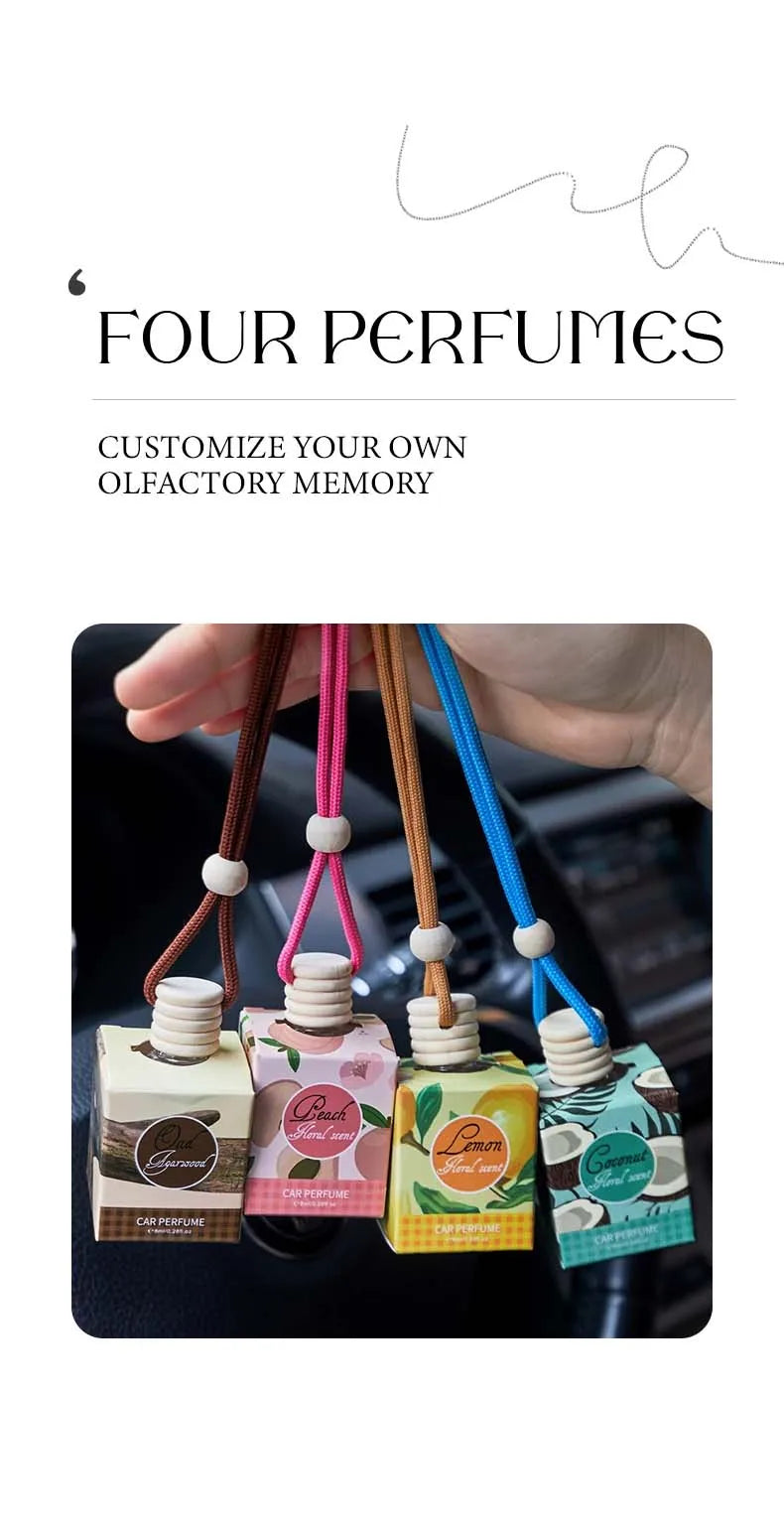 8ml Fresh Natural Car Scent Fruity Car Air Fresheners Sustainable Brand Coconut Peach Scent Jadec Car Pendant Deodorant