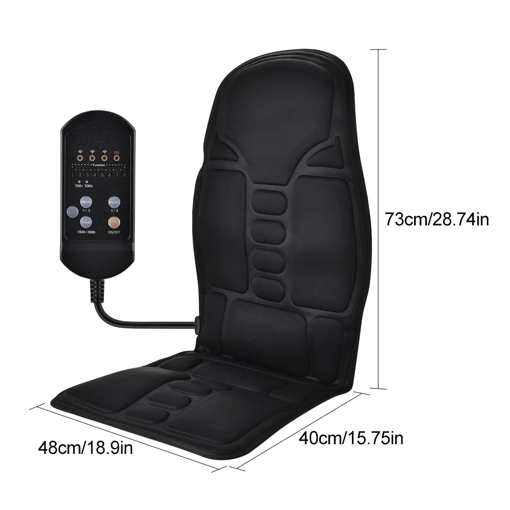 Masseur de dos électrique infrarouge, chaise de Massage complète du corps, coussin chauffant, vibrateur, voiture, maison, bureau, matelas lombaire pour le cou, tapis de chaise