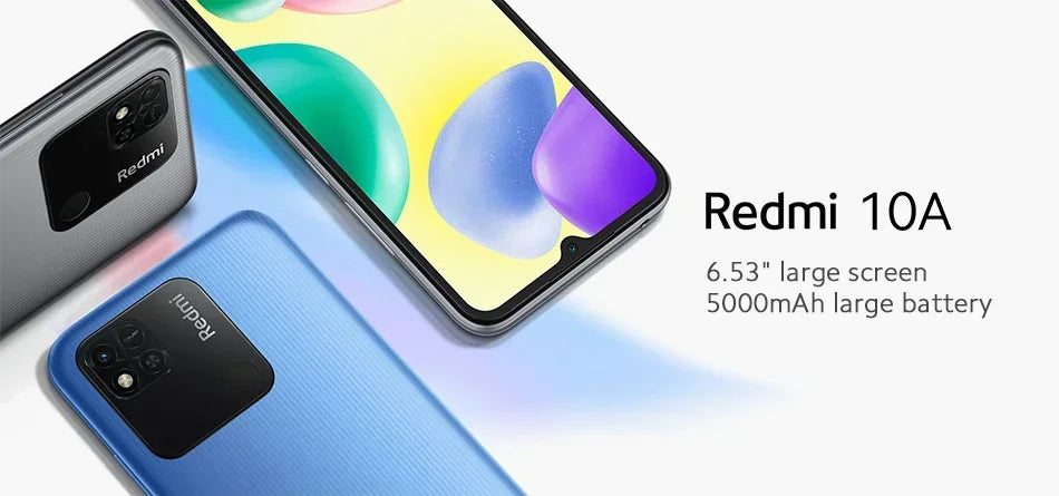 Smartphone 10A 6GB 128GB Original Xiaomi Redmi Global 6.53 'écran HD Helio G25 Octa Core 13MP empreinte digitale 5000mAh téléphone utilisé