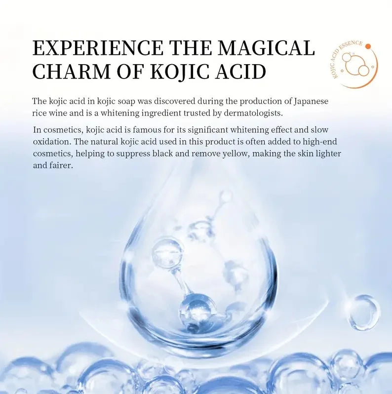 100g de savon à l'acide kojique avec vitamine C, curcuma, rétinol, beurre de karité, vitamine E, acide kojique pour nettoyer et nourrir les peaux