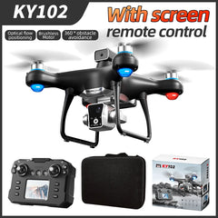 Nouveau Drone KY102 avec écran 8K, double caméra, localisation du flux optique sans balais, évitement Intelligent des obstacles, jouets d'hélicoptère RC