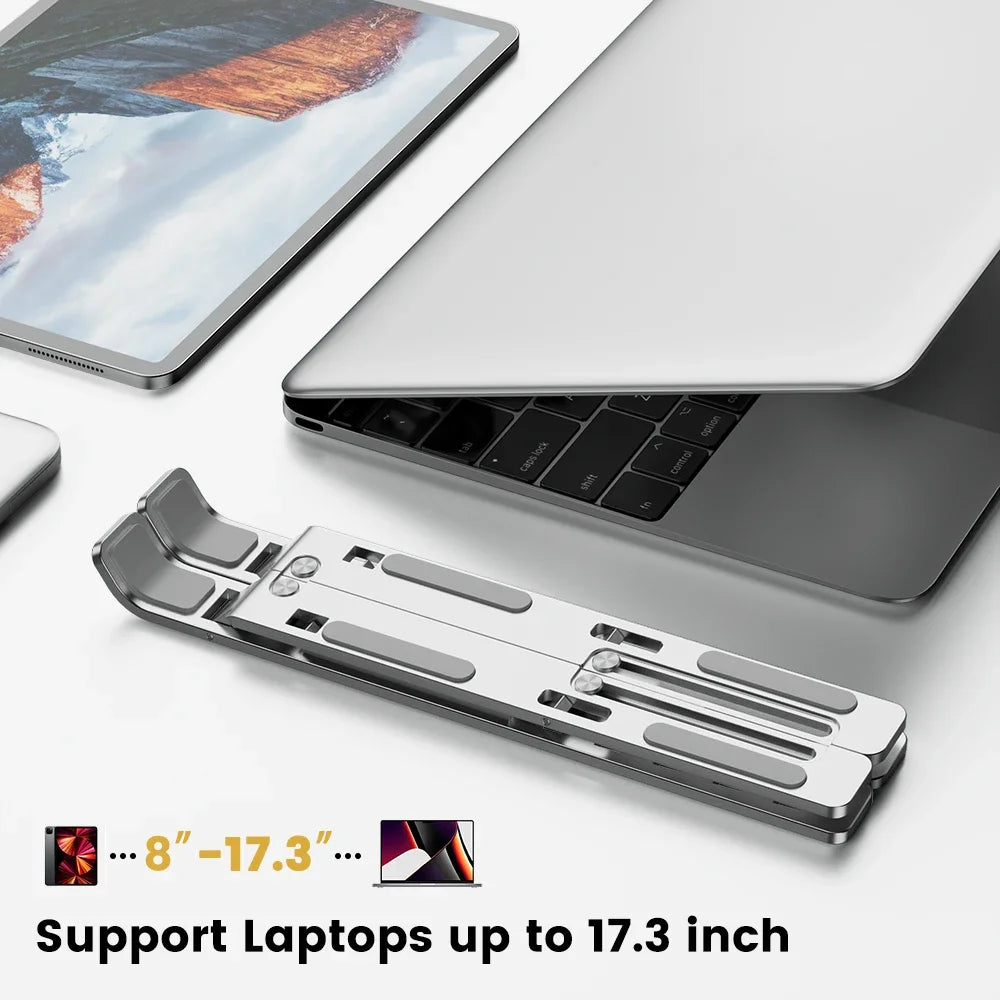Support d'ordinateur Portable en aluminium, Base supérieure pliable, Support d'ordinateur pour Macbook Air Pro, accessoires