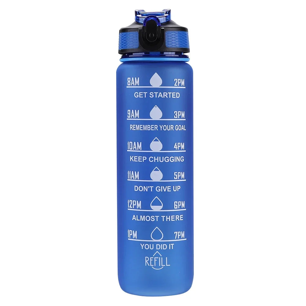 Bouteille d'eau de sport de motivation étanche, carafe à boire HI, carafe de fitness en plein air, carafe de voyage, standardisation de cuisine, 1 litre