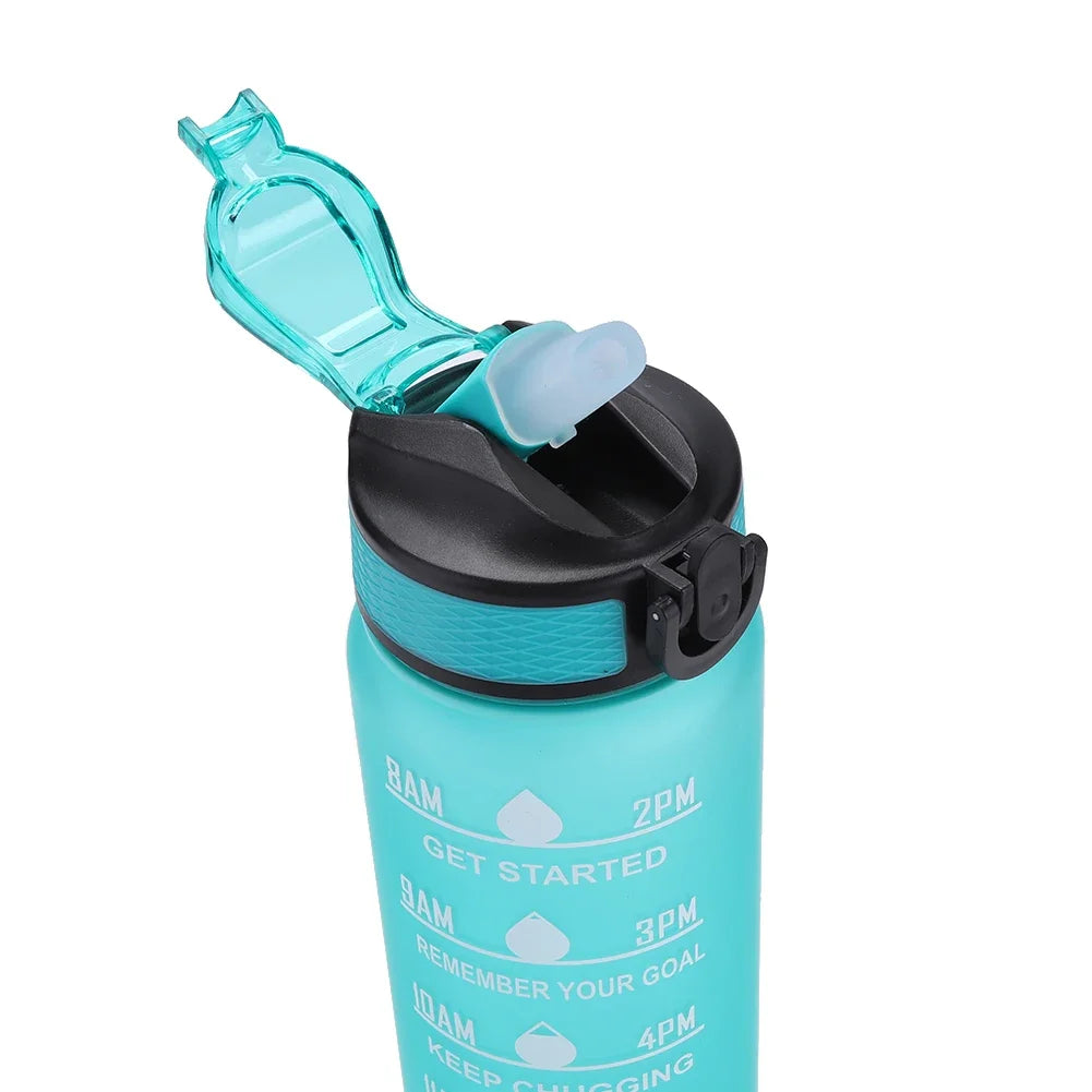 Bouteille d'eau de sport de motivation étanche, carafe à boire HI, carafe de fitness en plein air, carafe de voyage, standardisation de cuisine, 1 litre