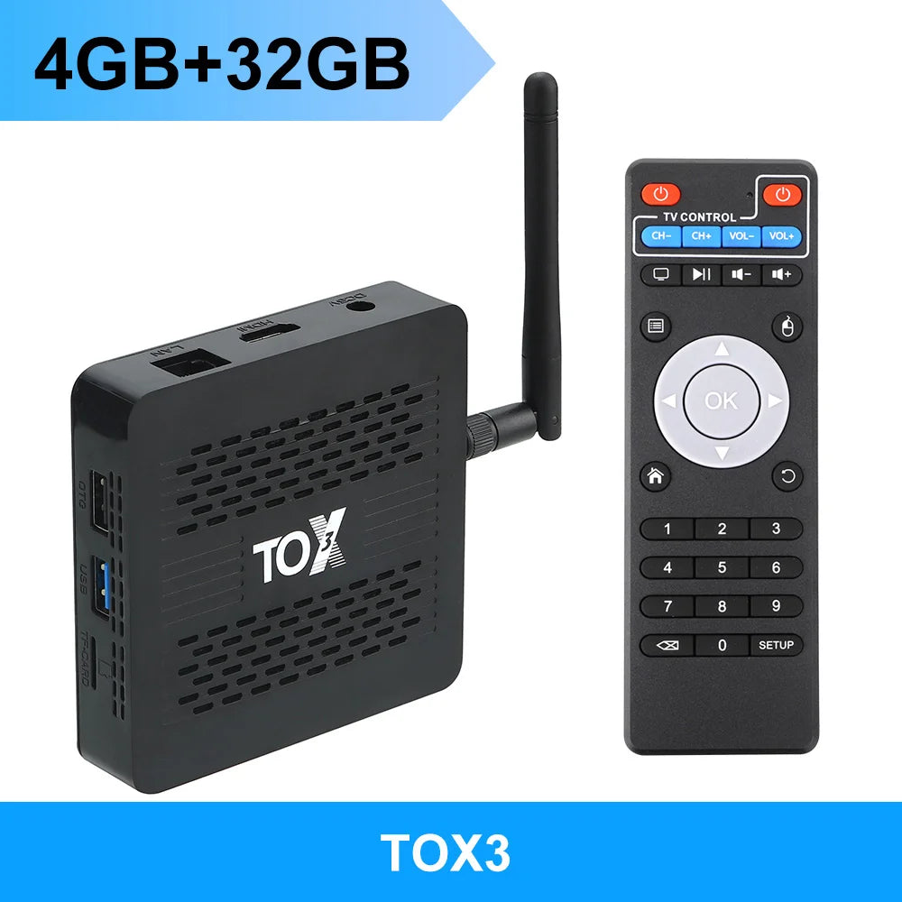 TOBERY-Boîtier Smart TV Android 11, Amlogic S905tage, 4 Go/32 Go, WiFi 1000m, BT, 4K, lecteur multimédia décodeur