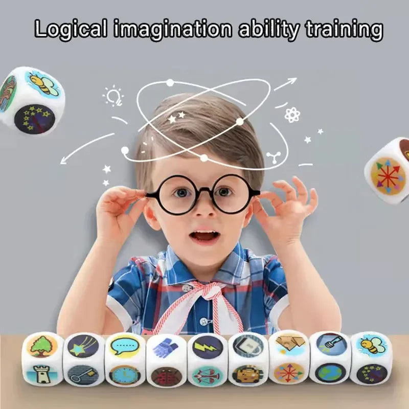 Jouets éducatifs pour enfants, dés d'histoire, amusant en famille, créatif, imaginatif, jeu de fête, pensée logique, amusant et interactif