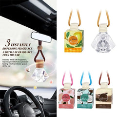 Diffuseur d'aromathérapie pour voiture, bouteille en verre suspendue, désodorisant automatique pour huiles essentielles, décor d'ornement de parfum de voiture naturel