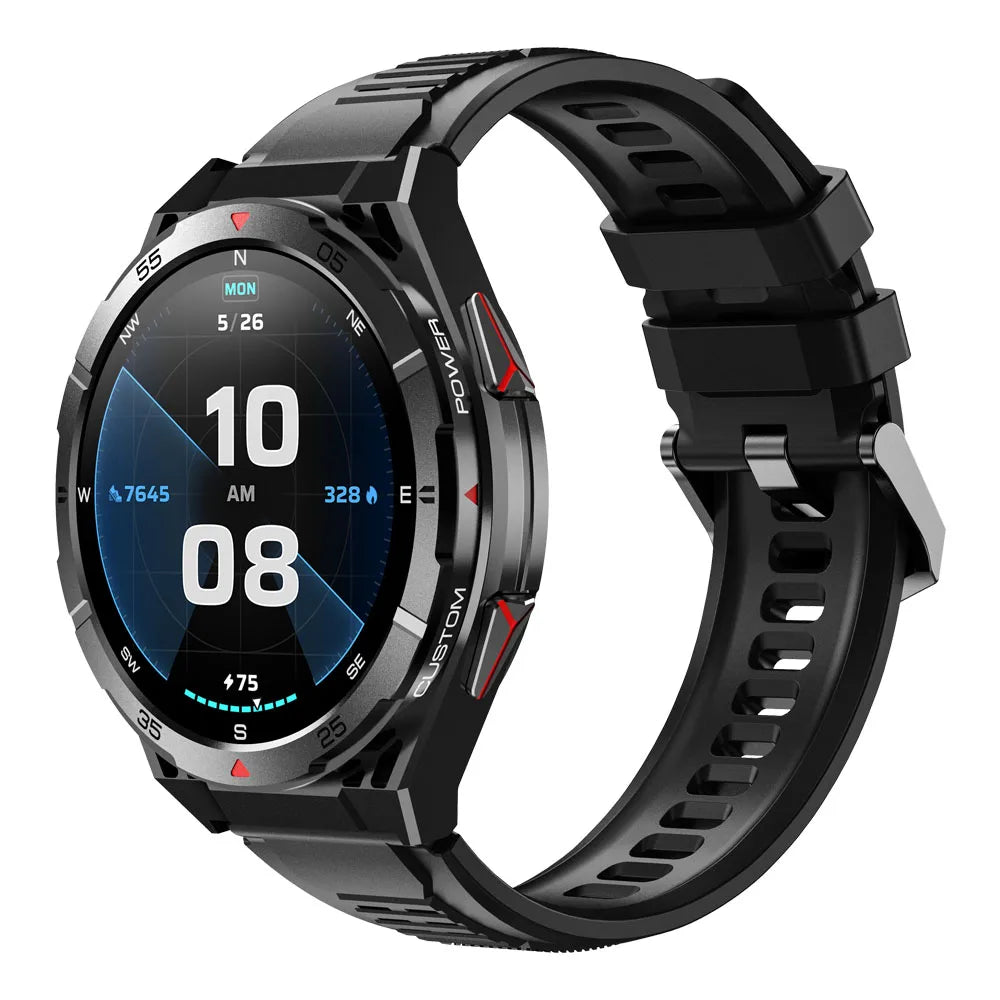 Nouvelle montre intelligente GPS sport boussole Altitude pression d'air appel de dent bleue 3ATM étanche santé AMOLED écran Smartwatch 480Mah