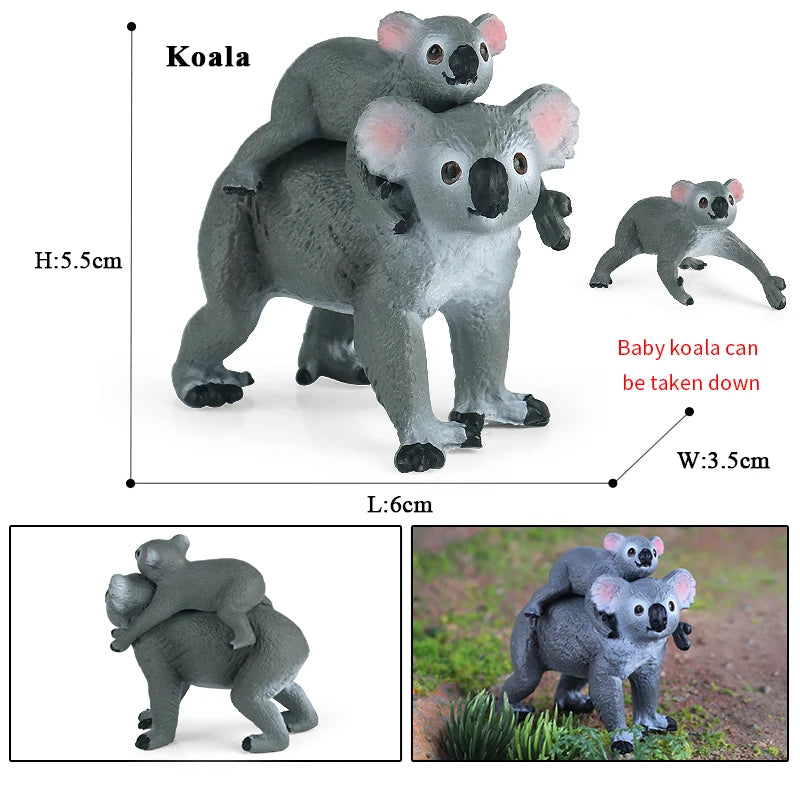 Classic Australian Wild Animals Kangaroos Koala Platypus Tasmanian Devil Echidna Cassowary Model Figurine Toy Child Gift