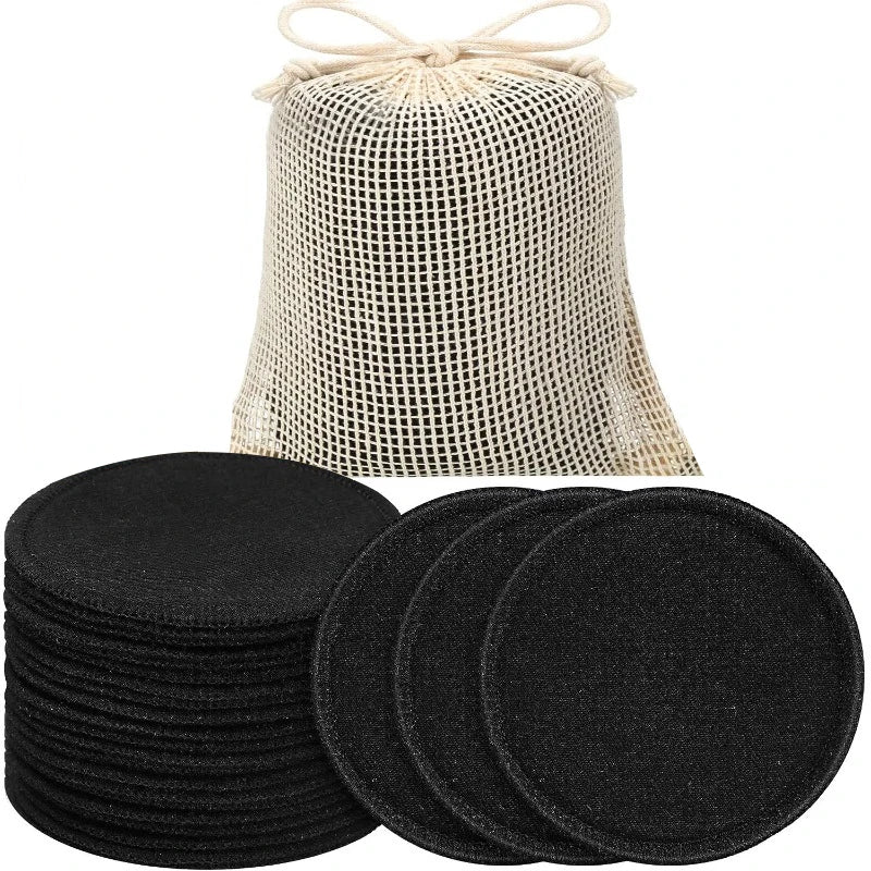Tampons Démaquillants Réutilisables, Ronds en Coton Naturel Lavable pour Types, Tampon de Maquillage Lavable avec Sac à illant, 10 Pièces