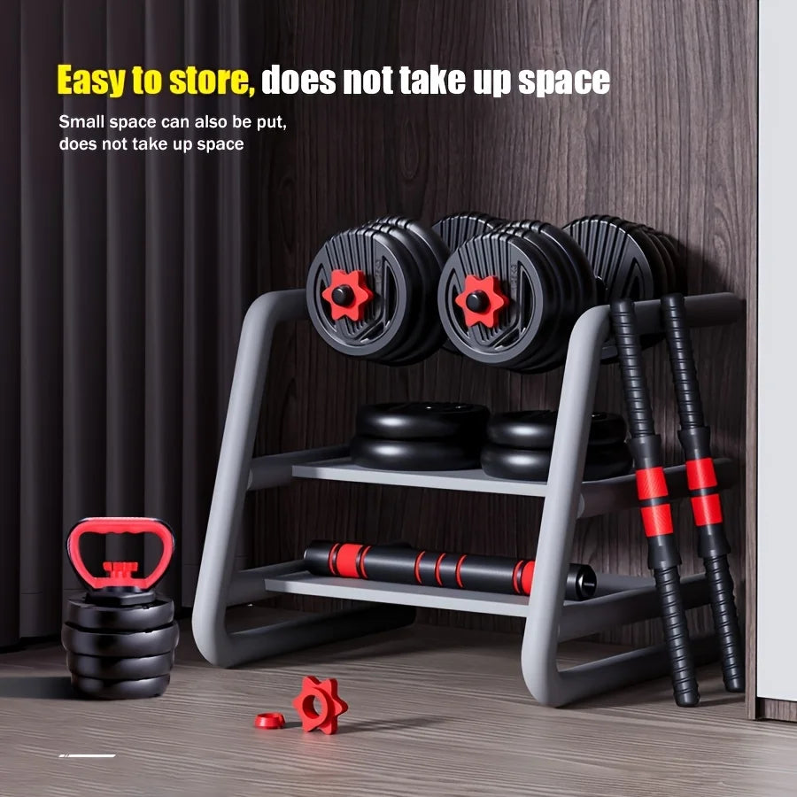 Ensemble d'haltères à poids réglable 4 en 1 22 lb – Équipement de gymnastique domestique multifonction pour hommes et femmes – Haltère convertible, Kettlebell