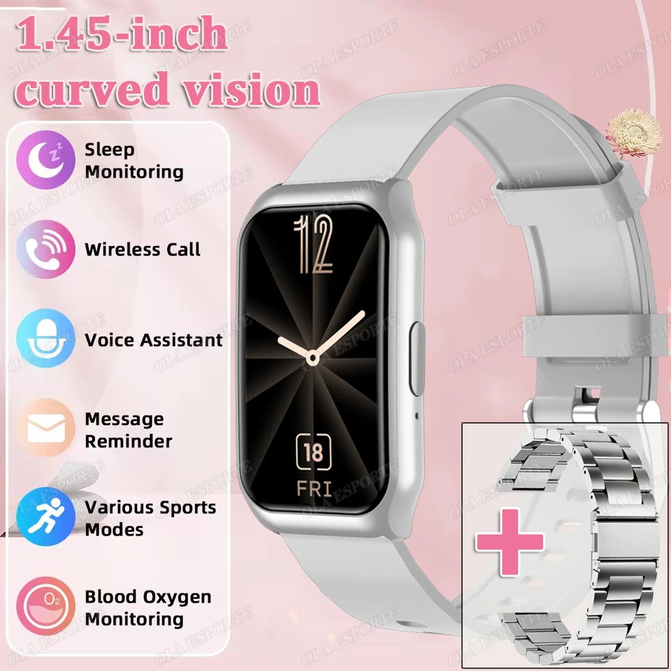 Nouveau écran incurvé montre intelligente 2025 pour montre de santé fréquence cardiaque sang oxygène/pression moniteur de sommeil sport étanche Smartwatch