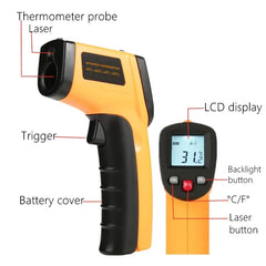 Thermomètre infrarouge, pistolet de température portable pour la cuisson, four à pizza, grill et moteur - Lecteur de température de surface laser
