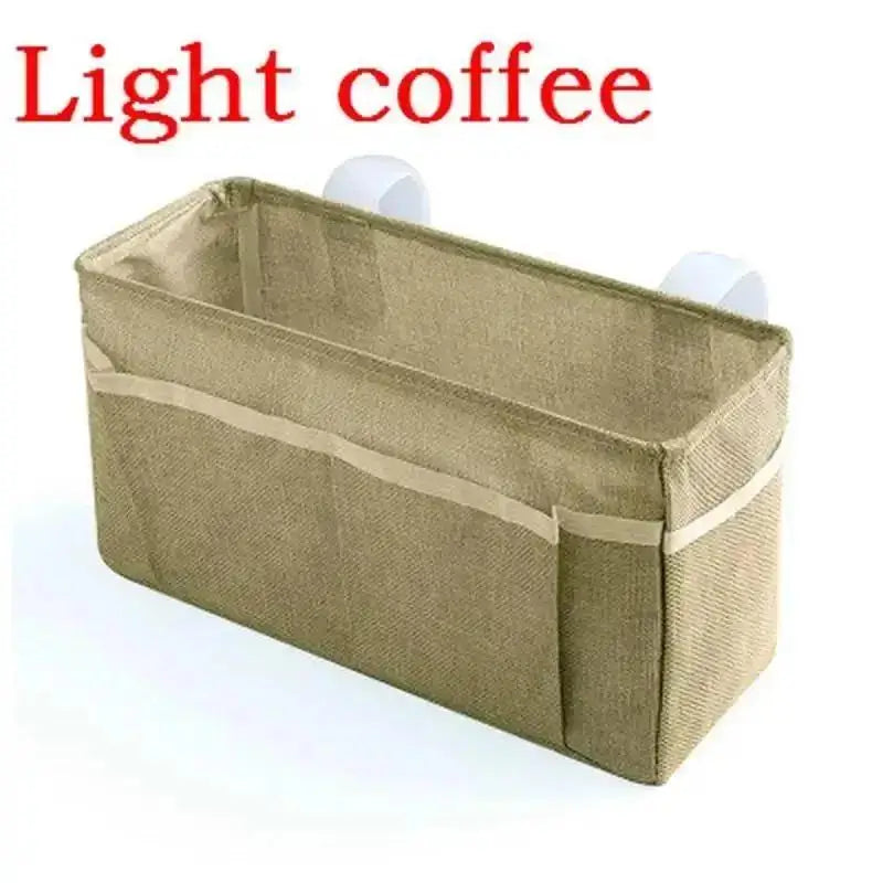 Organisateur de rangement de chevet en lin pour voiture, sac suspendu pour articles divers, poches Multifu pour lits superposés, pochette latérale, organisateur de maquillage