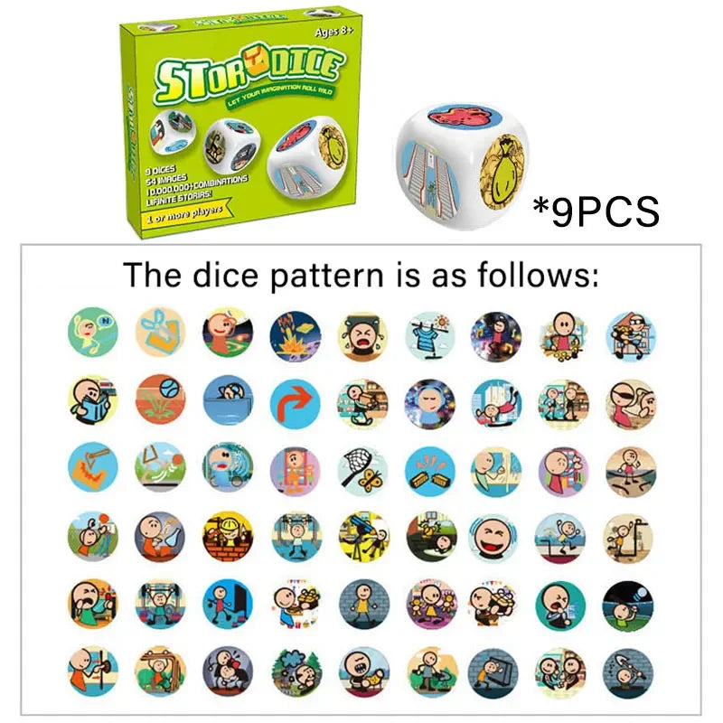 Jouets éducatifs pour enfants, dés d'histoire, amusant en famille, créatif, imaginatif, jeu de fête, pensée logique, amusant et interactif