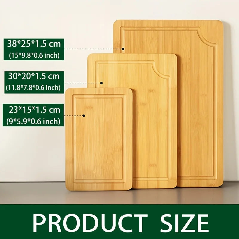 Ensemble de planches à découper en bambou, planche à découper polyvalente épaisse en bois pour viande, légumes et fruits