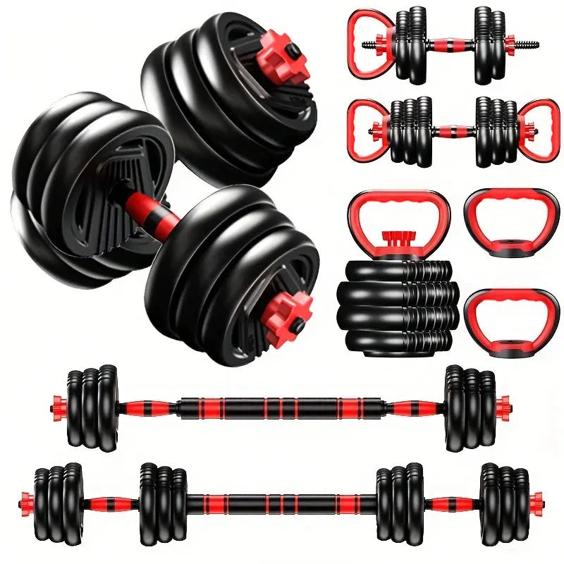 Ensemble d'haltères à poids réglable 4 en 1 22 lb – Équipement de gymnastique domestique multifonction pour hommes et femmes – Haltère convertible, Kettlebell