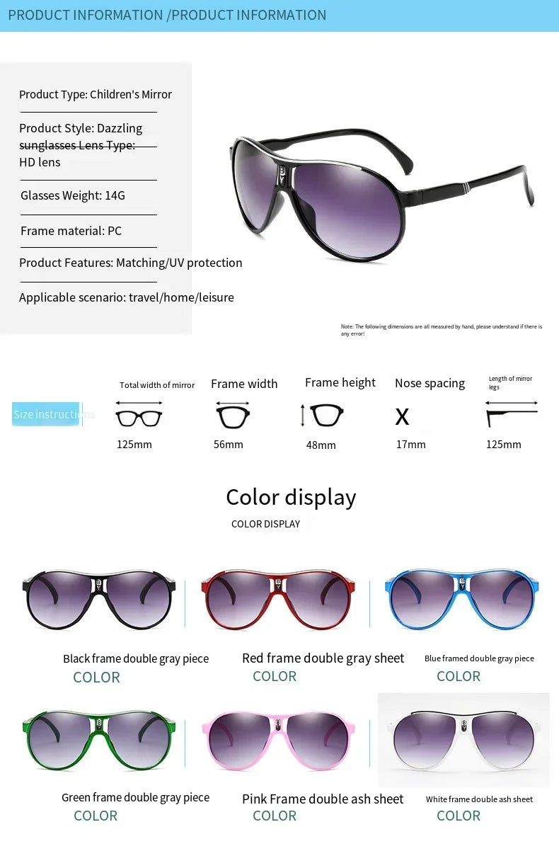 Lunettes de soleil pour enfants, monture colorée, pour filles et garçons, à la mode, UV400