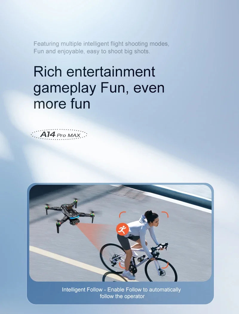Xiaomi A14 ProMax Drone, Brushless Motor, 8K HD, Three Cameras, GPS, Optical Flow, Obstacle Avoidance, Foldable Quadcopter Drone Toy