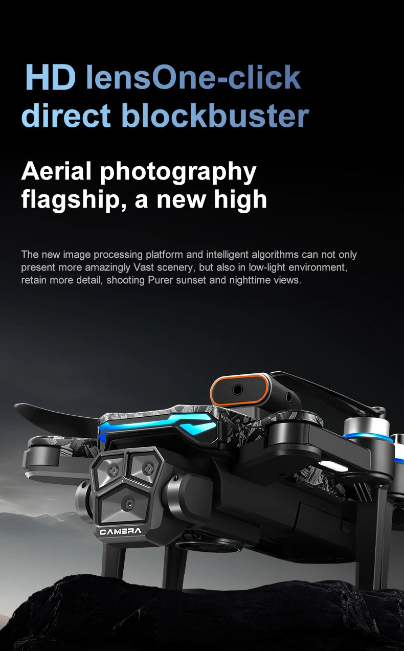Nouveau Drone D13 4K professionnel trois caméras HD avec grand écran 5G WIFI FPV Dron flux optique sans brosse vol stationnaire pliable quadrirotor