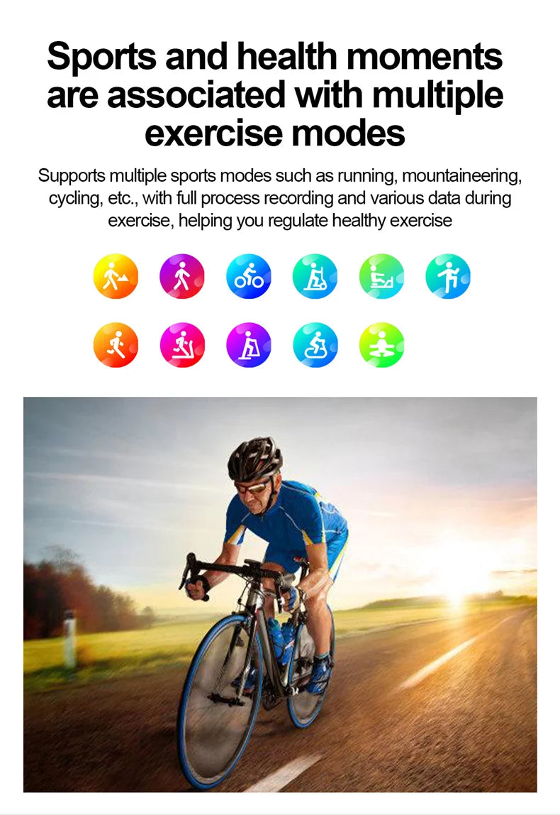 Nouvelle surveillance de la santé montre intelligente examen physique santé Wacth pression artérielle ECG + PPG Sport appel Smartwatch pour Android iOS
