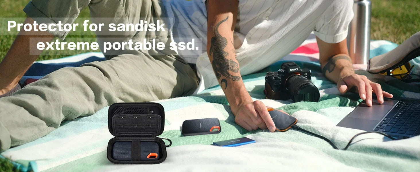 Étui Compatible avec SanDisk 1 To 2 To 4 To 500 Go/pour disque dur externe SSD PRO Extreme Portable, carte mémoire SD SDXC