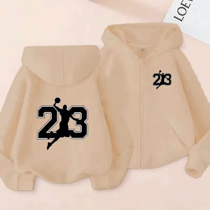 Sporty zip-up hoodies, fashionable casual jackets and warm tops for autumn and winter, suitable for boys and girls aged 3 to 12 years
