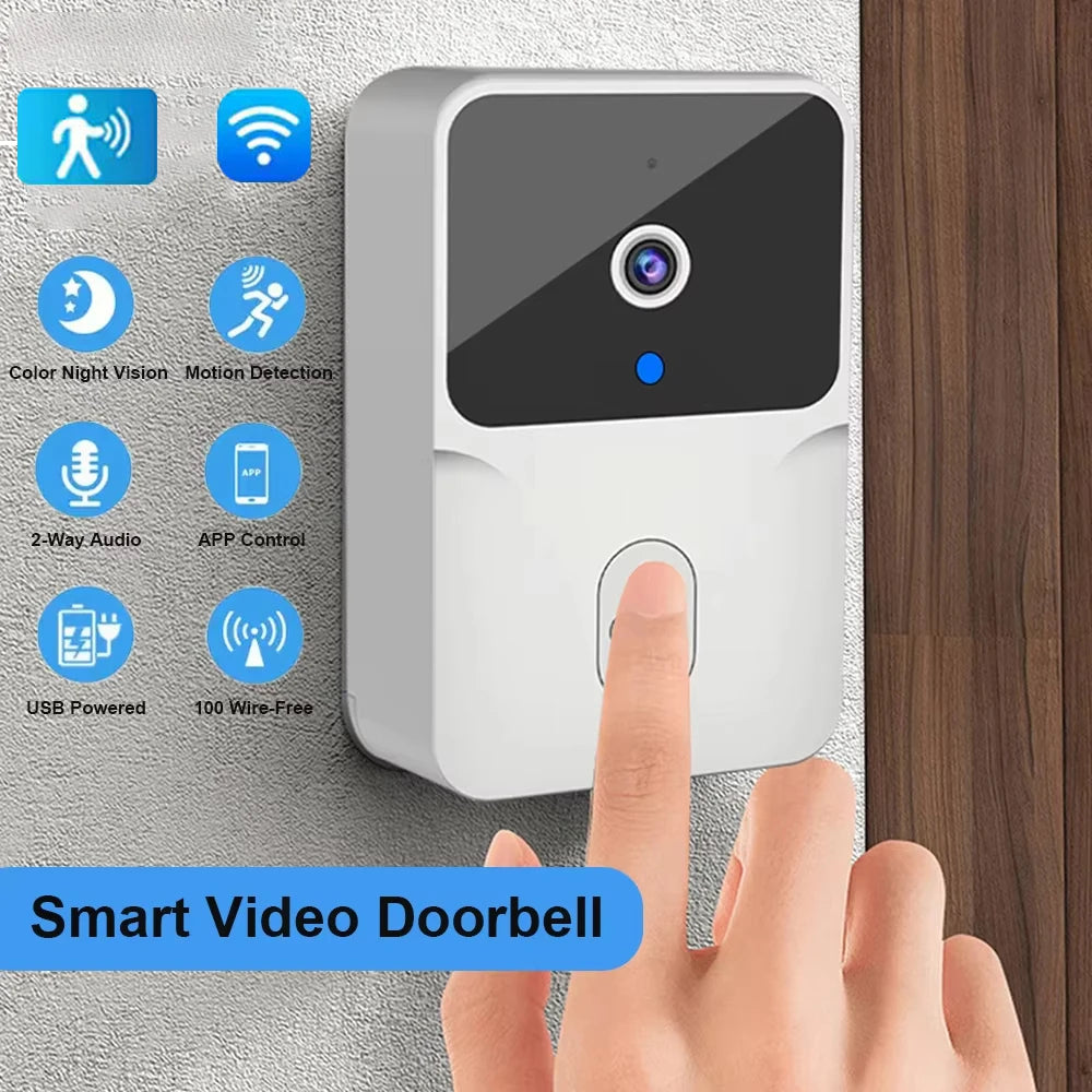 Sonnette vidéo WiFi sans fil, caméra HD, alarme IR, sécurité, maison intelligente, interphone WiFi pour la maison