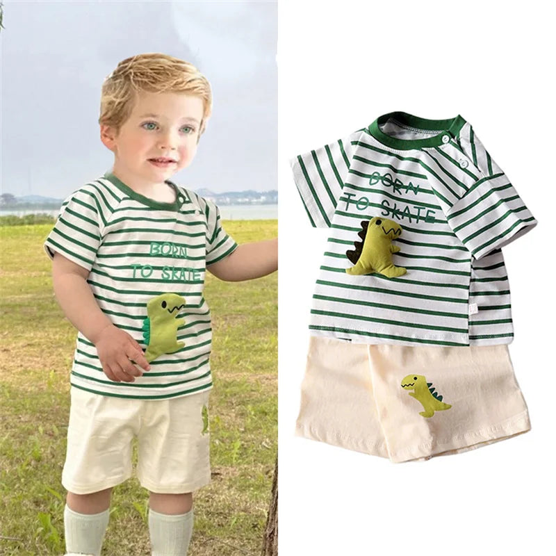 Ensemble de vêtements pour enfants bébé garçon/fille T-Shirt + short vêtements d'été coton dessin animé décontracté garçons survêtement enfants ensemble de vêtements pour bébé