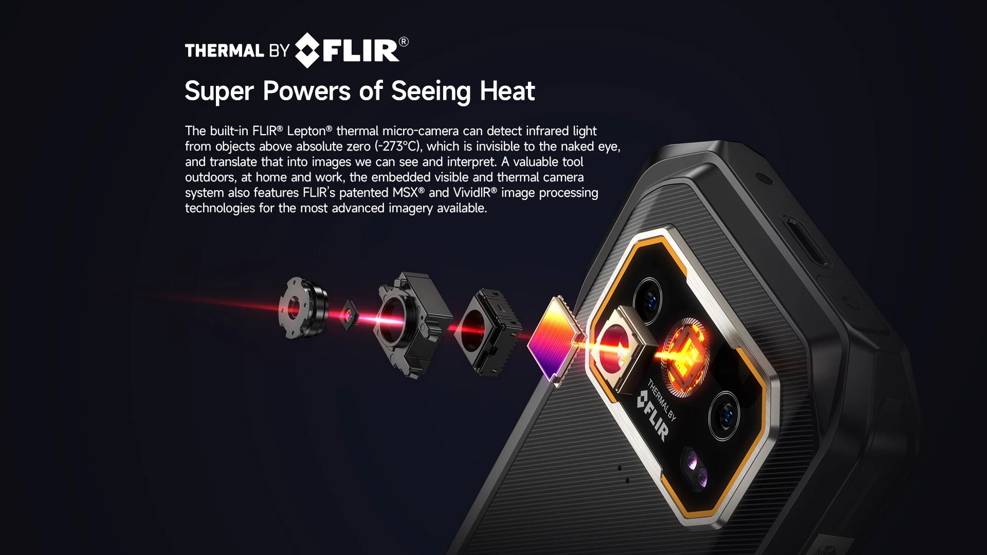Ulefone Armor 27T Pro 5G THERMAL BY FLIR ®   Téléphone robuste Android 14 10600mAh Smartphone 64MP 6,78" 24GB + 256GB Téléphone portable NFC
