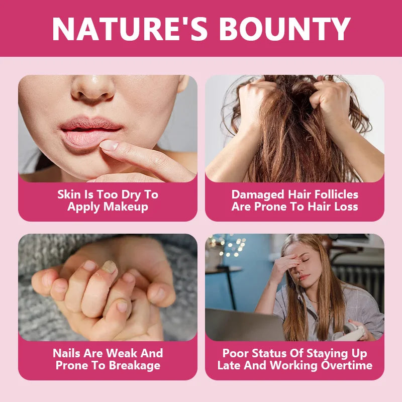 Gommes au collagène, gommes à biotine pour soins de la peau, santé des ongles, croissance des cheveux, vitamines, supplément de protéines au collagène
