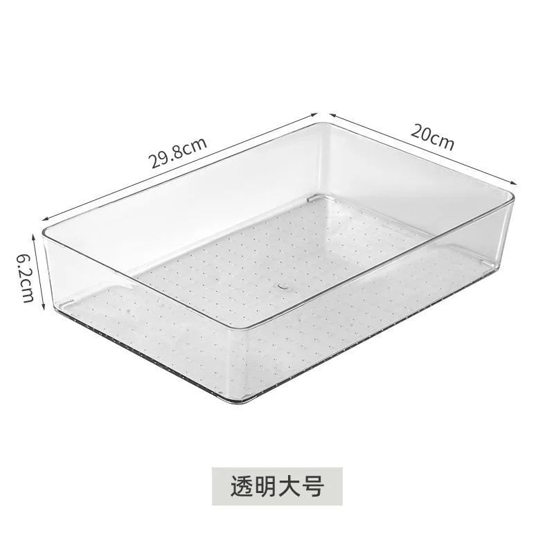 Acrylic storage box, clear plastic box for office cosmetics, dorm room, home facial mask, skin box, refrigerator storage box