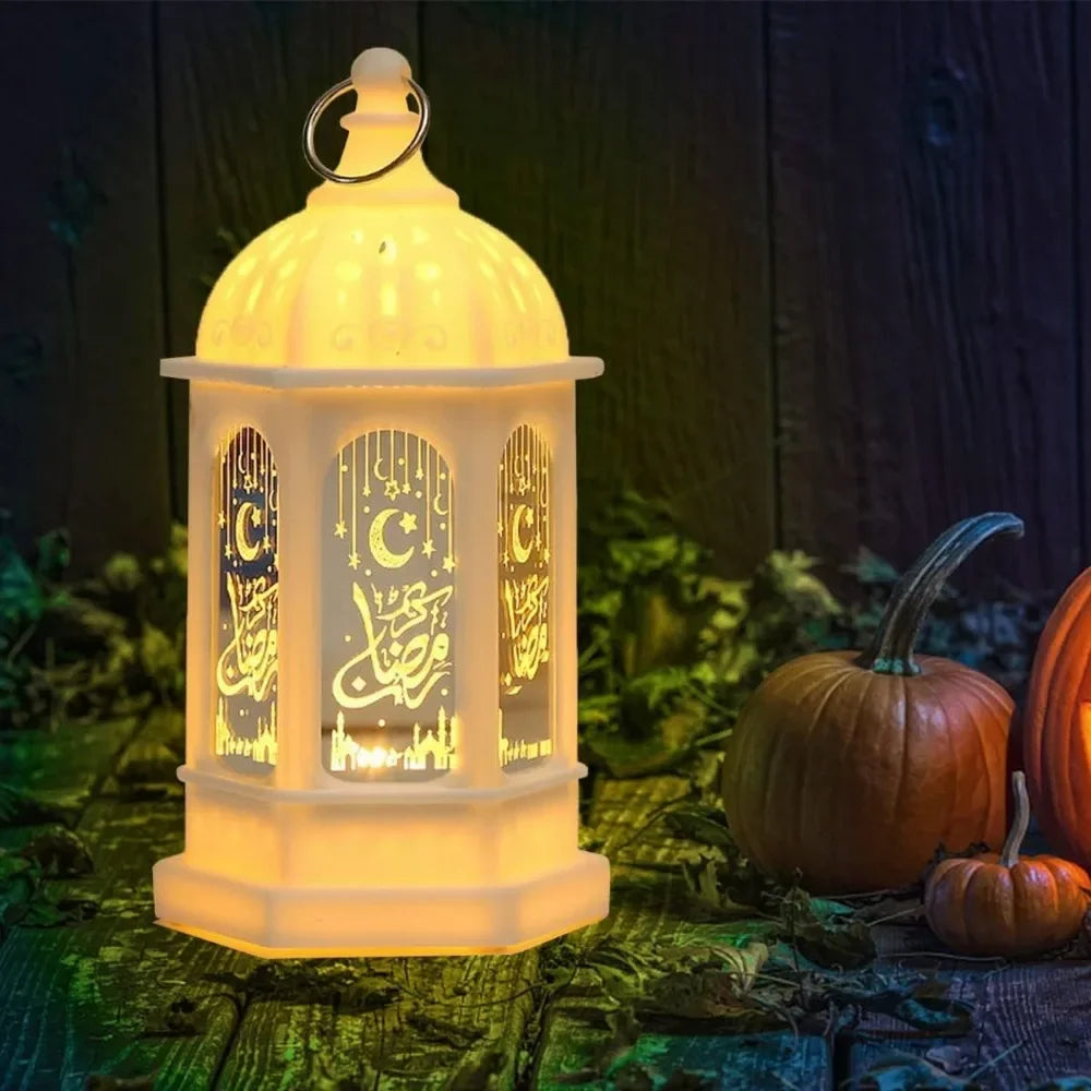 Ramadan Muslim Lantern, Eid Mubarak Ornament, LED Night Light for Festivals, Eid Al Adha Gift, Ramadan Gurbang Decoration for Home