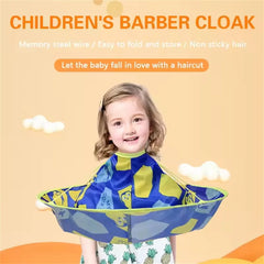 Tablier de coiffure pliable pour enfants, Cape de coupe de cheveux colorée pour Salon de coiffure, parapluie en tissu, accessoire de Salon de coiffure