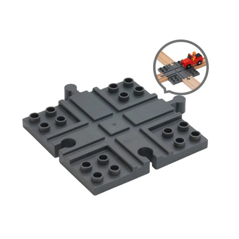 Jouets pour tout-petits, Train en bois, accessoires de voie ferrée, Barricade, scène de piste de plate-forme, jouets Puzzle pour garçons et filles