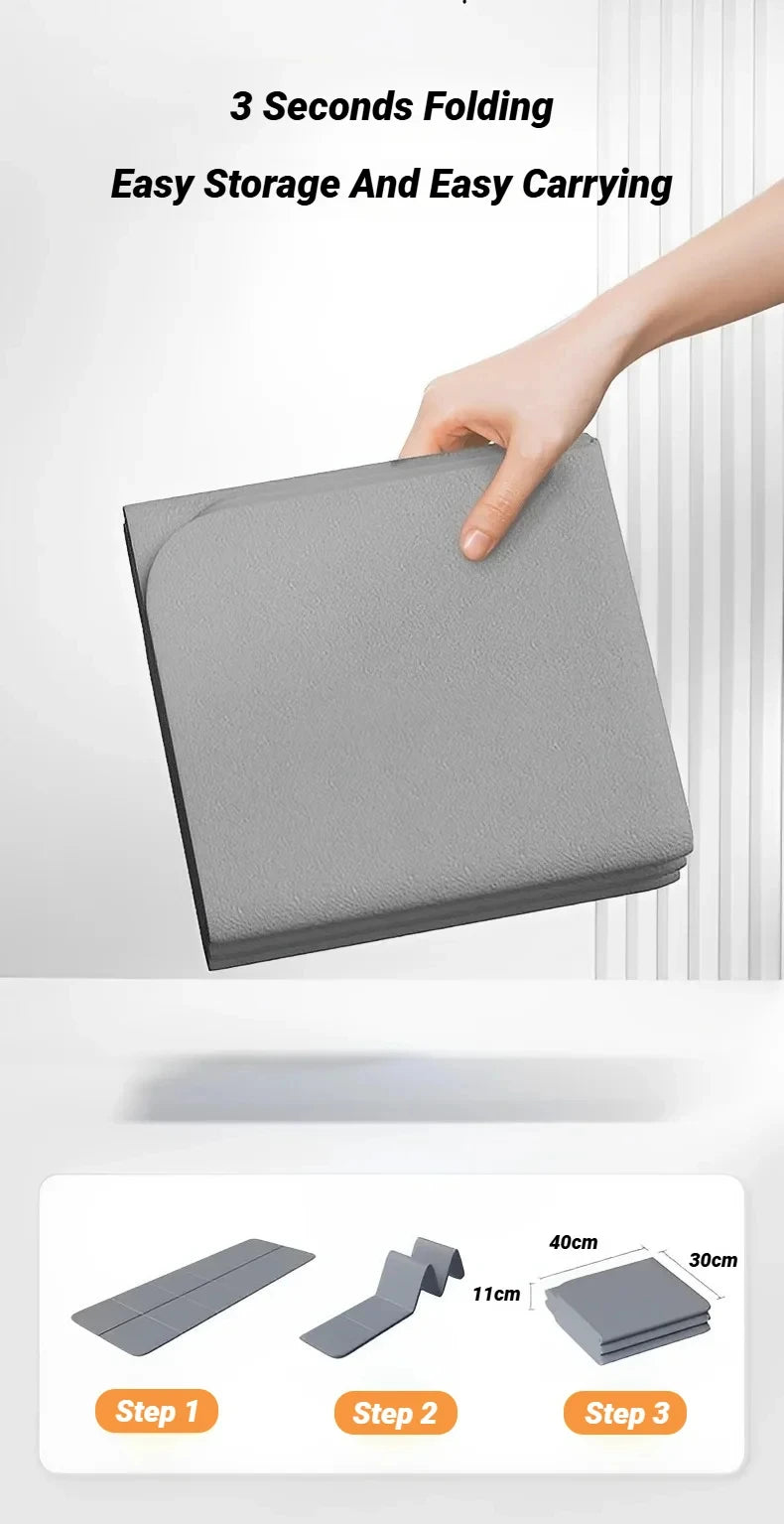 Tapis de yoga pliable en TPE : tapis de fitness de voyage pliable et antidérapant double face respectueux de l'environnement pour le yoga, le pilates et les entraînements au sol