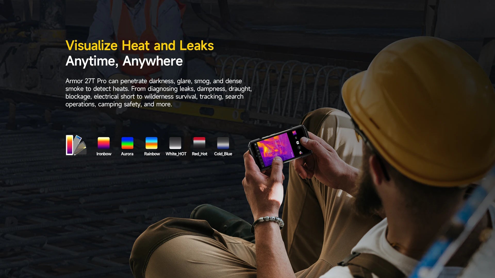 Ulefone Armor 27T Pro 5G THERMAL BY FLIR ®   Téléphone robuste Android 14 10600mAh Smartphone 64MP 6,78" 24GB + 256GB Téléphone portable NFC