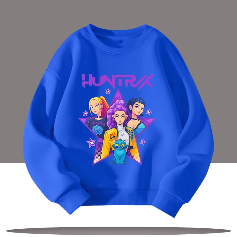 Vêtements pour enfants K-pop chasseurs de démons dessin animé imprimé 3-12 ans nouveau Style enfants col rond Sport chemise mignon fille haut décontracté